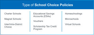 List of school choice types