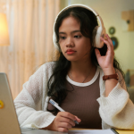 teenage-girl-does-independent-study-at-home