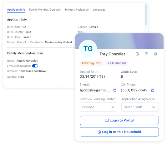 Applicant Summary Workspace Interface